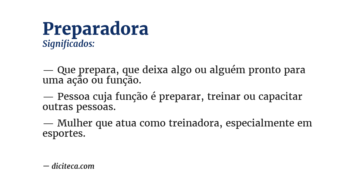 Significado de preparadora