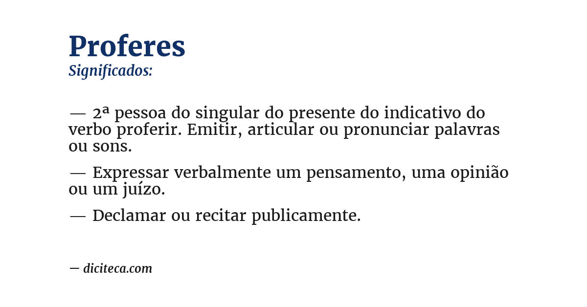 Significado de proferes