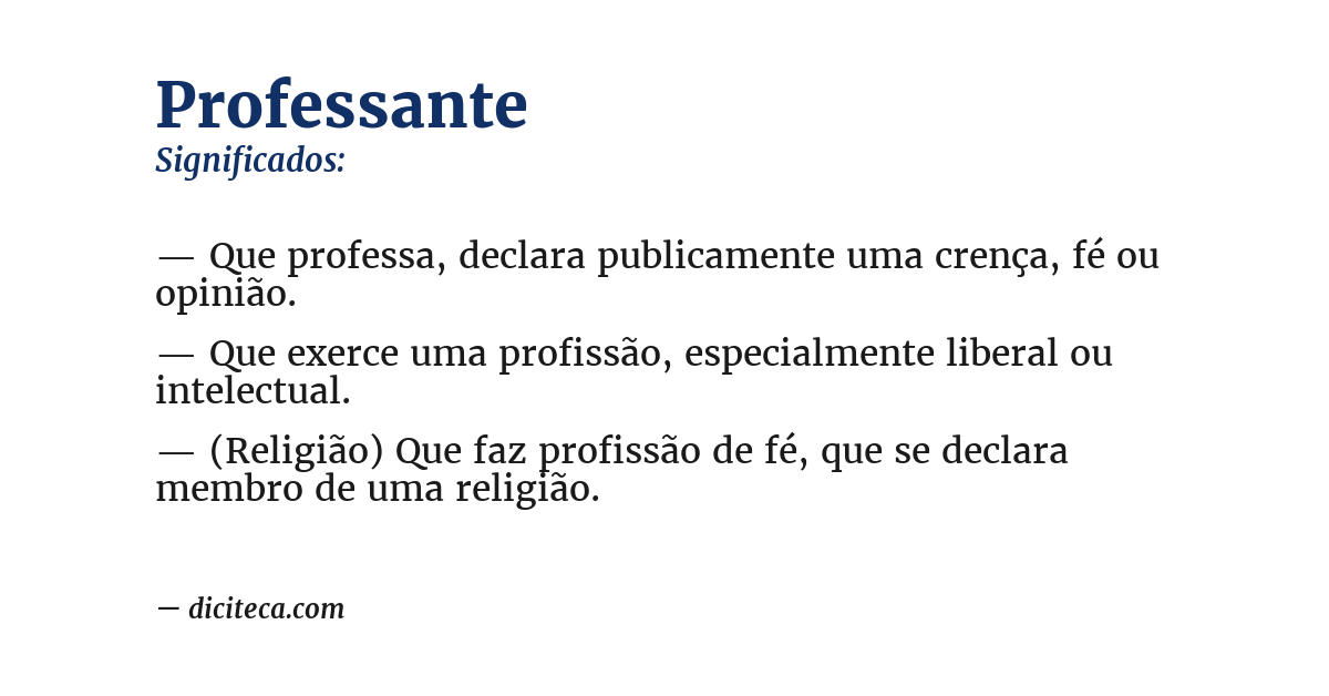 Significado de professante