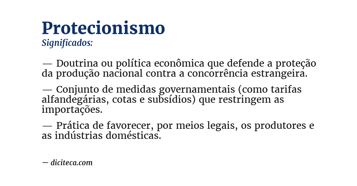 Significado de protecionismo