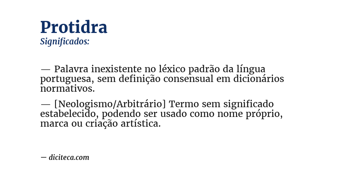 Significado de protidra