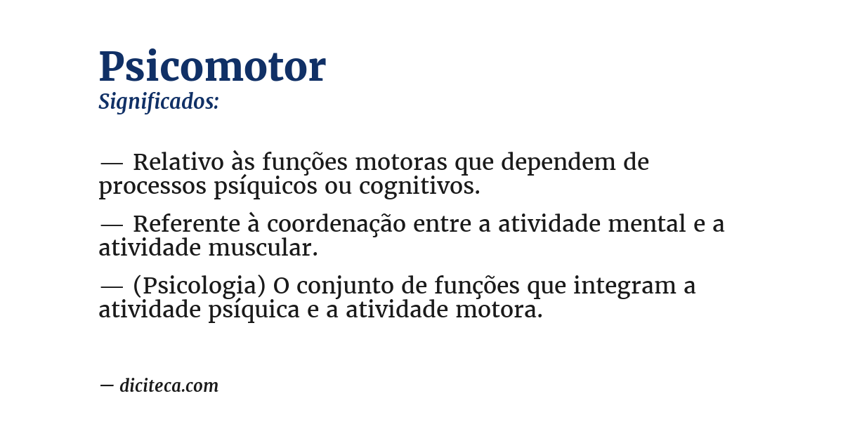 Significado de psicomotor