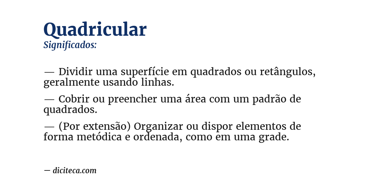 Significado de quadricular