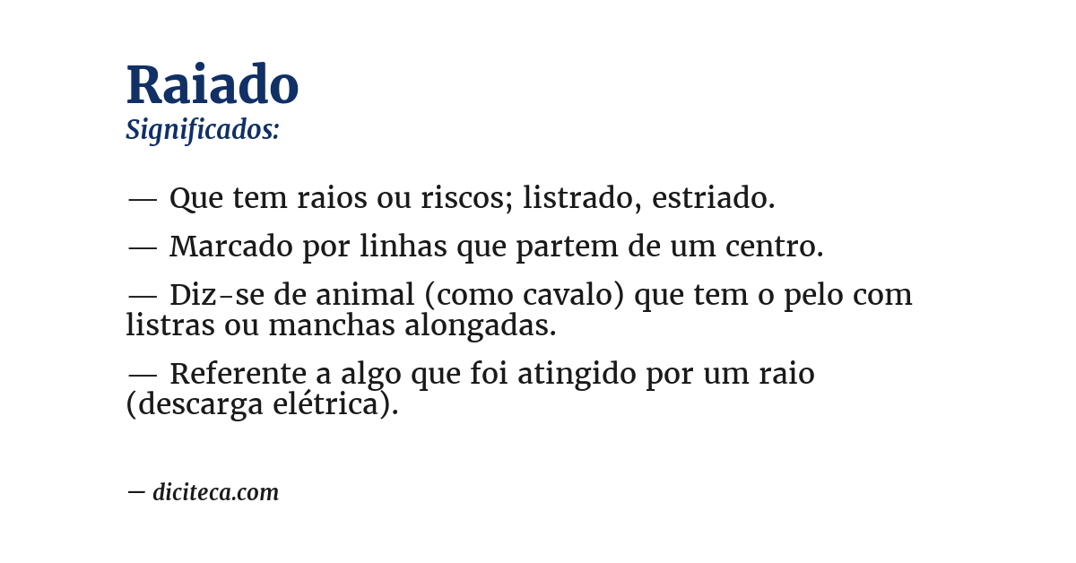 Significado de raiado