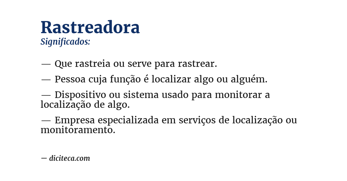Significado de rastreadora