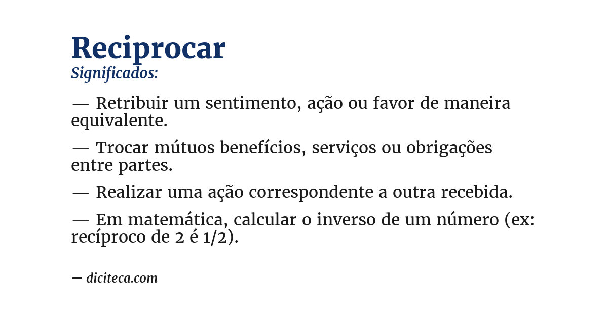 Significado de reciprocar