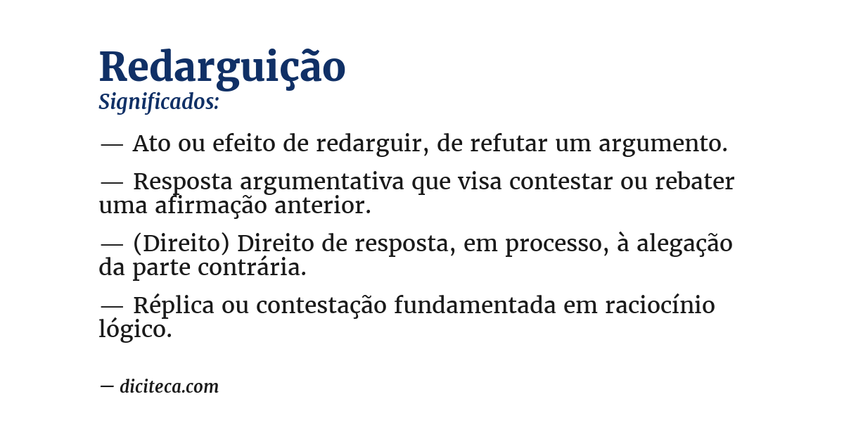 Significado de redarguição