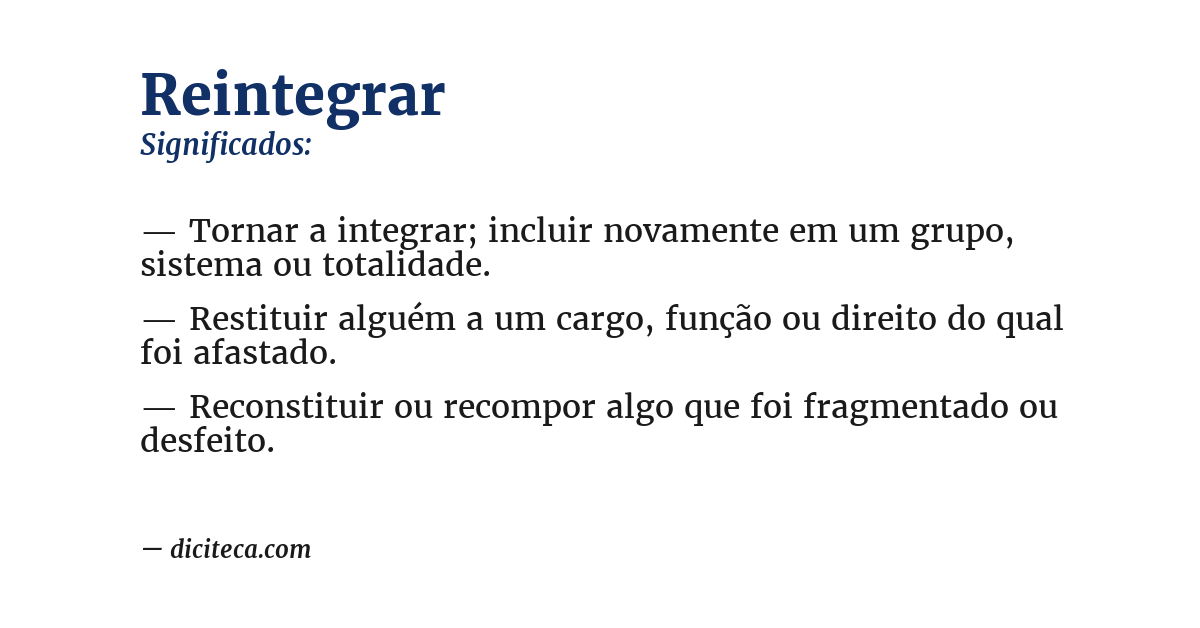 Significado de reintegrar