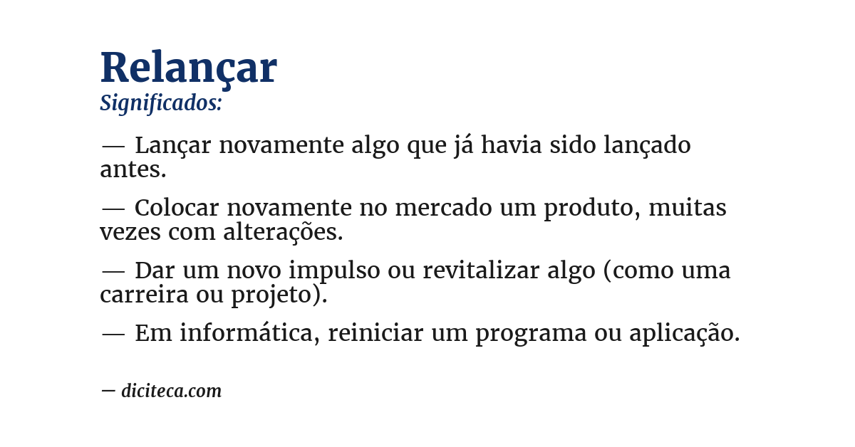 Significado de relançar