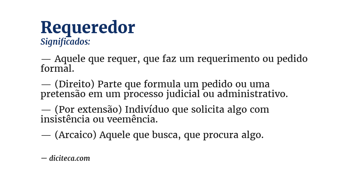 Significado de requeredor