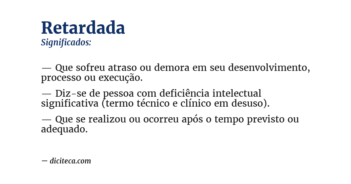 Significado de retardada