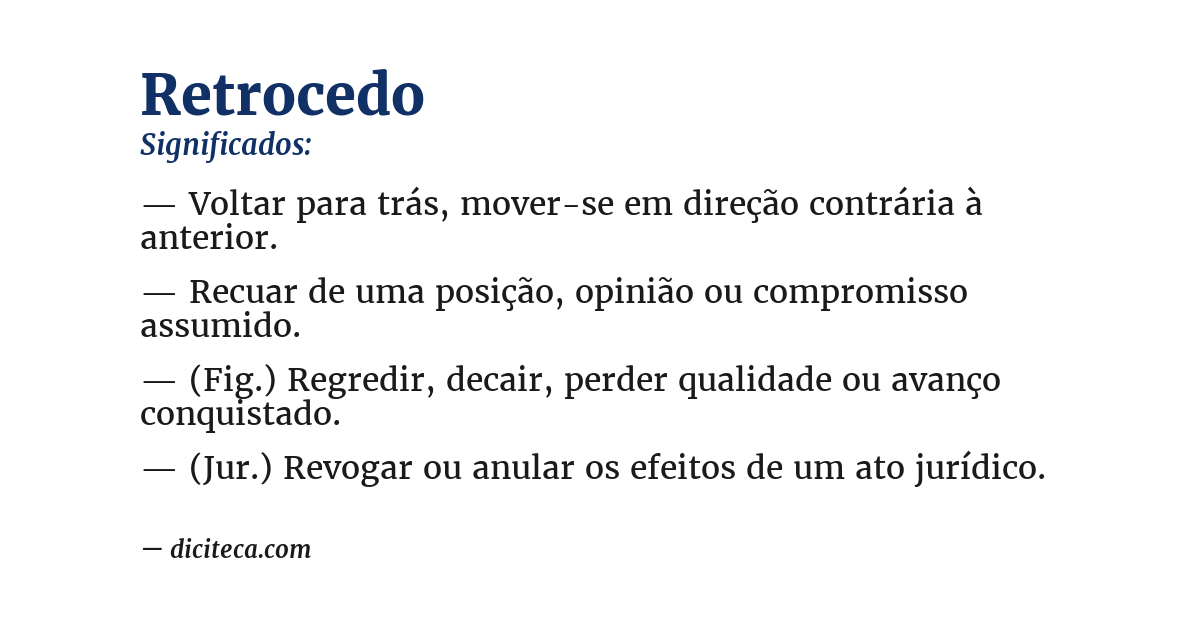 Significado de retrocedo