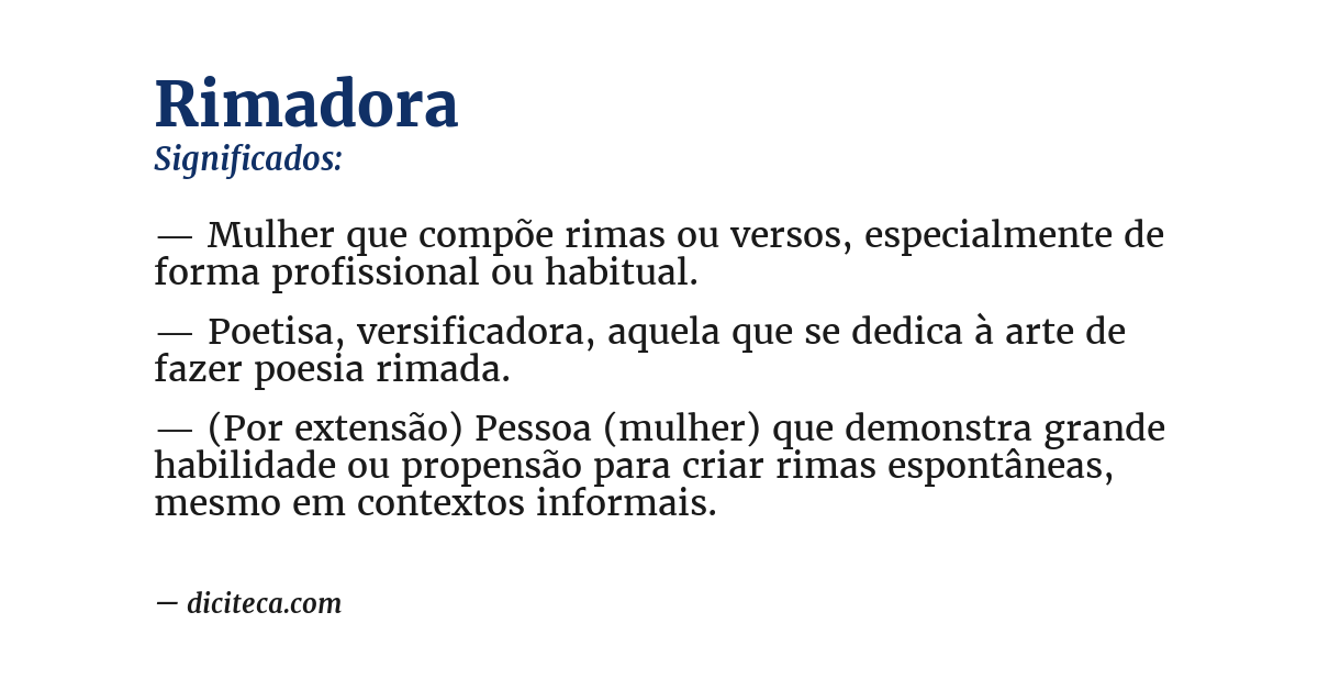 Significado de rimadora