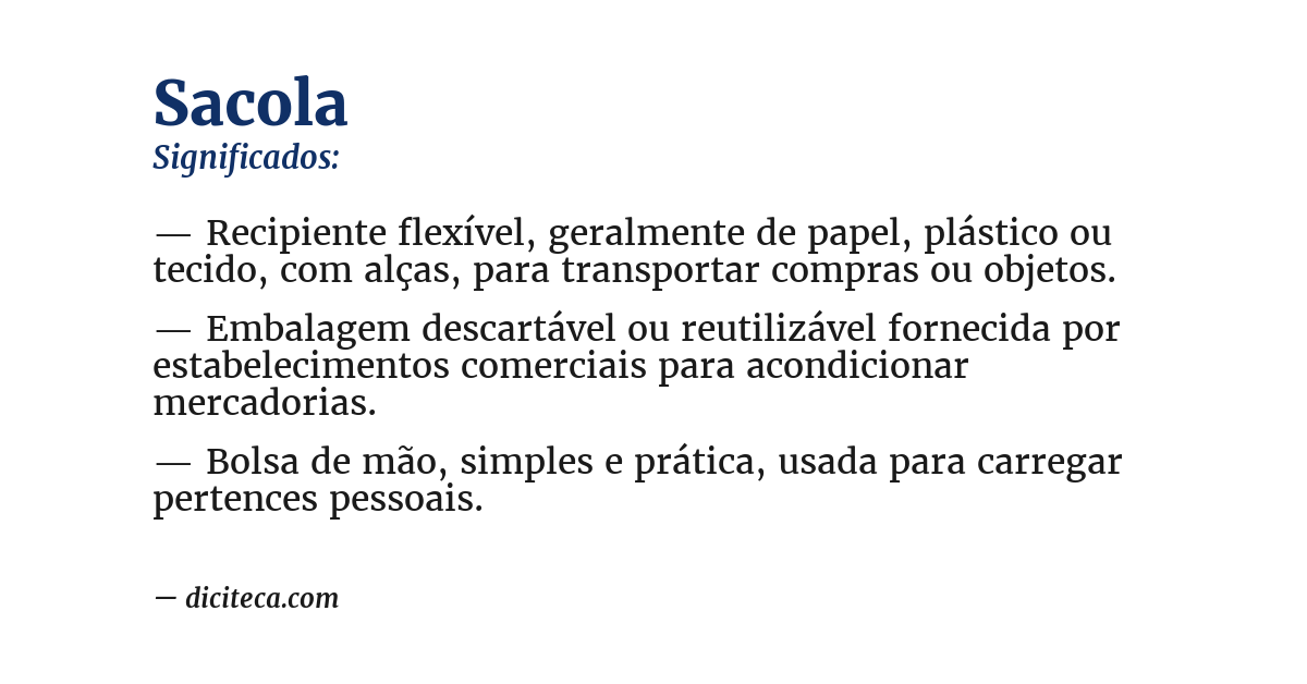 Significado de sacola