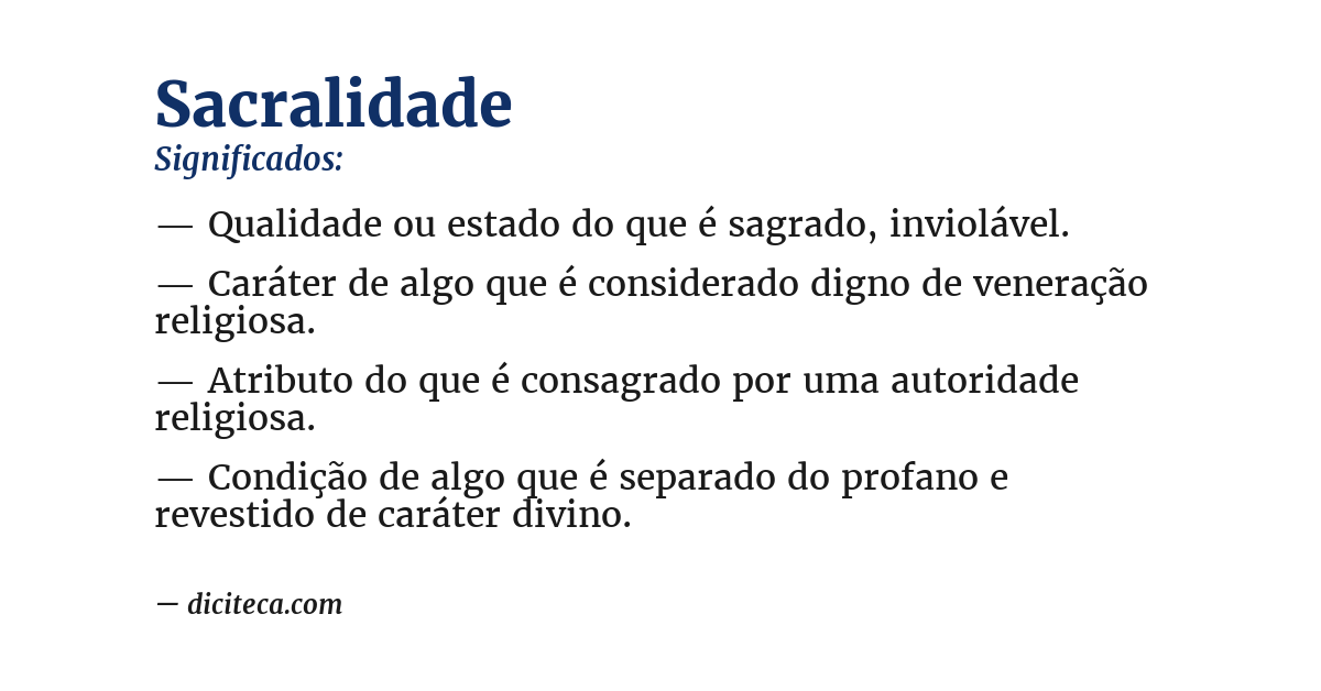 Significado de sacralidade