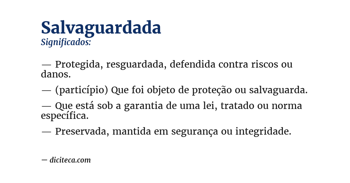 Significado de salvaguardada