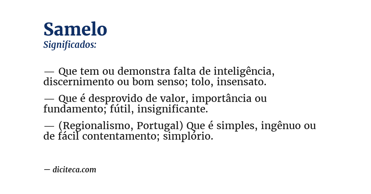Significado de samelo