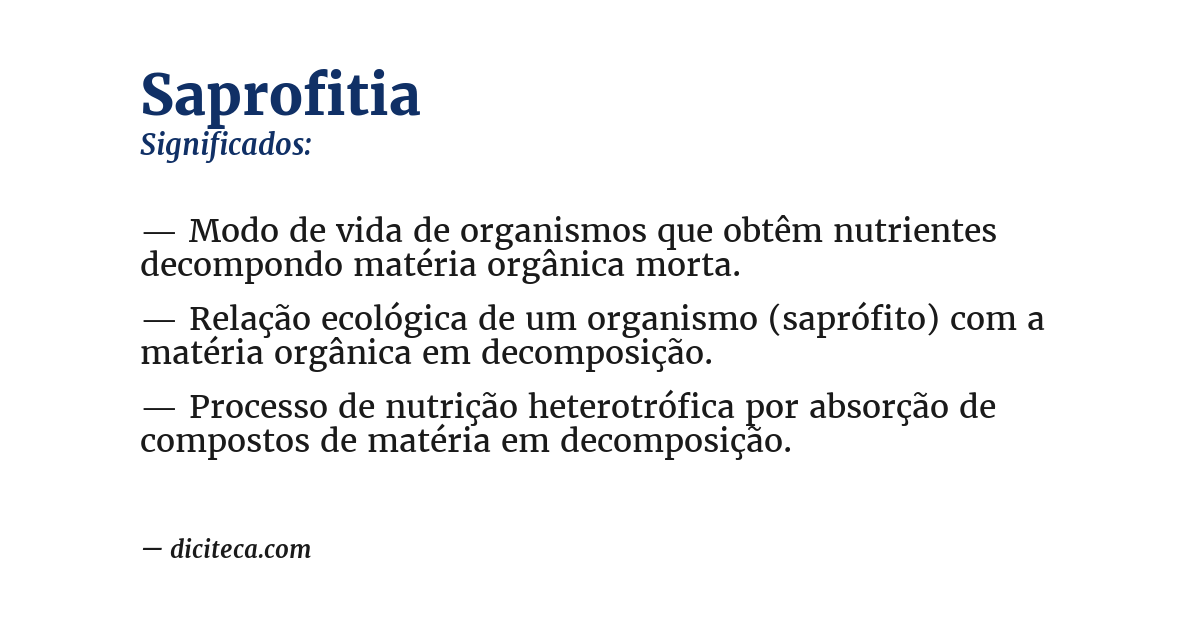 Significado de saprofitia