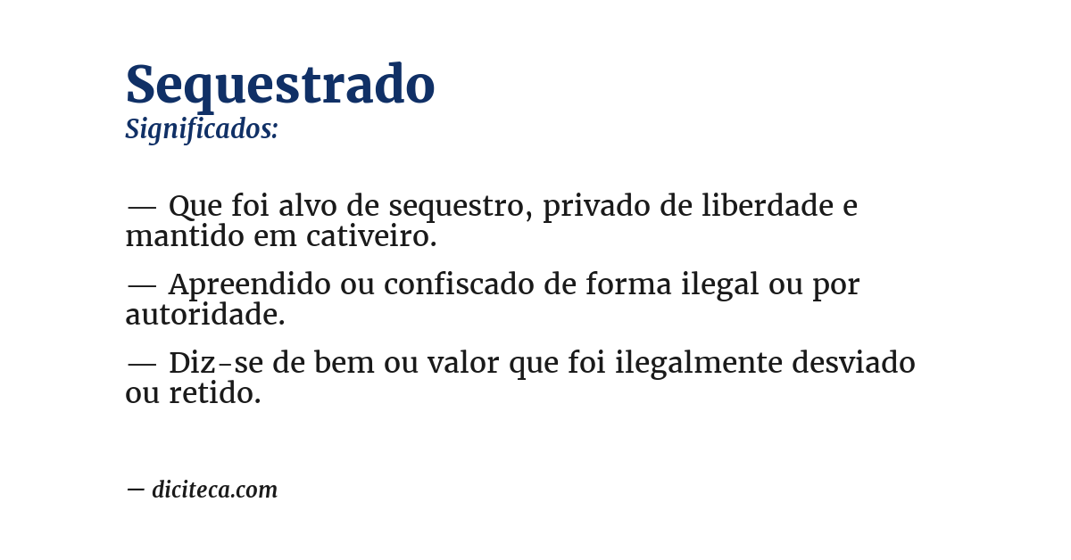 Significado de sequestrado