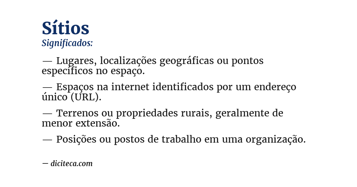 Significado de sítios