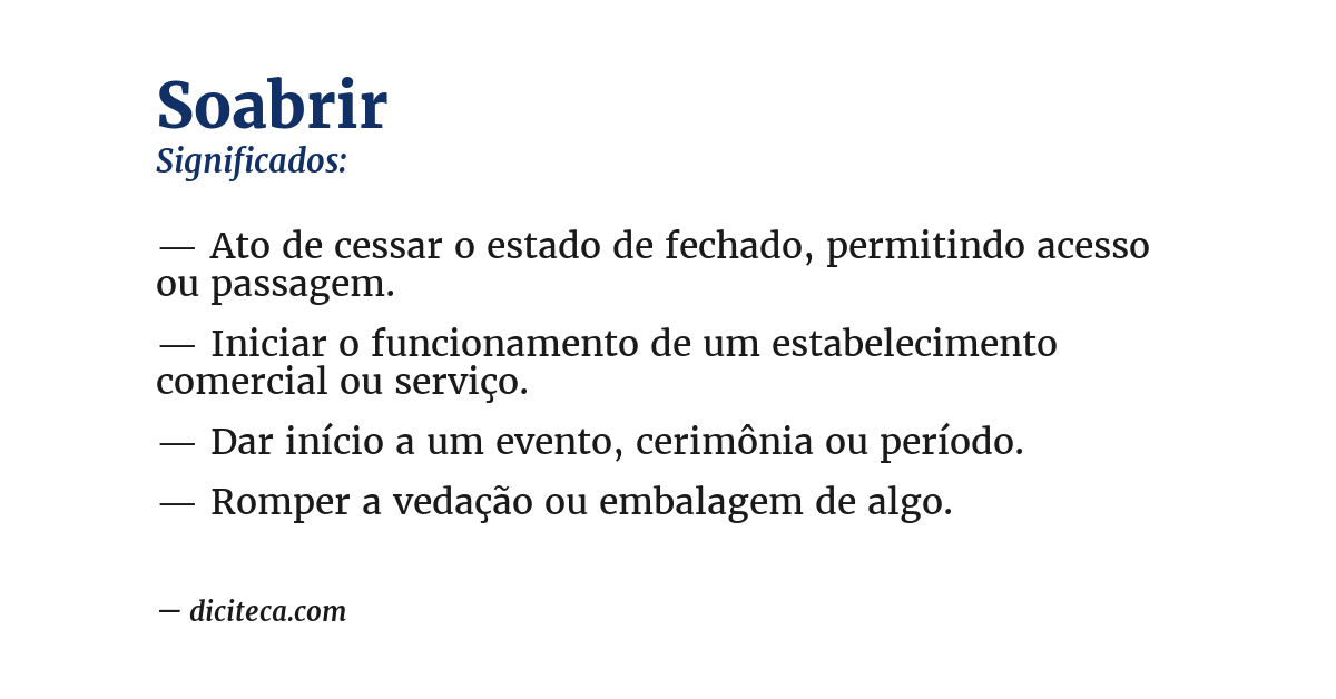 Significado de soabrir