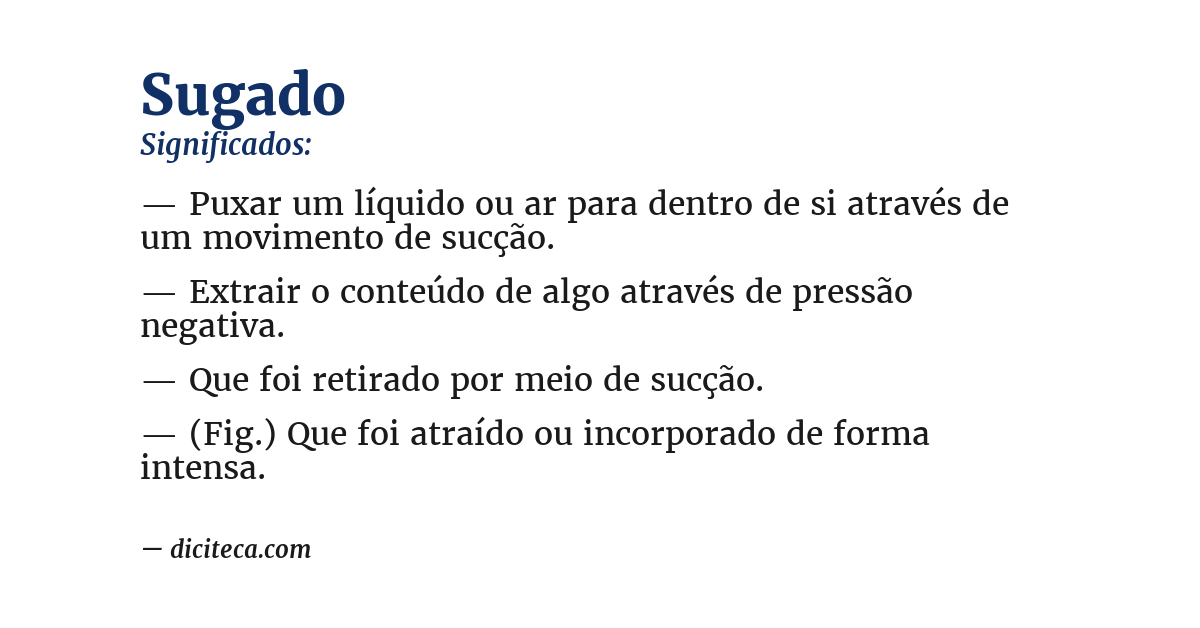 Significado de sugado