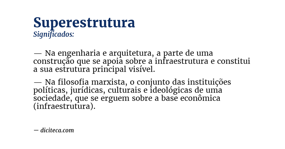 Significado de superestrutura