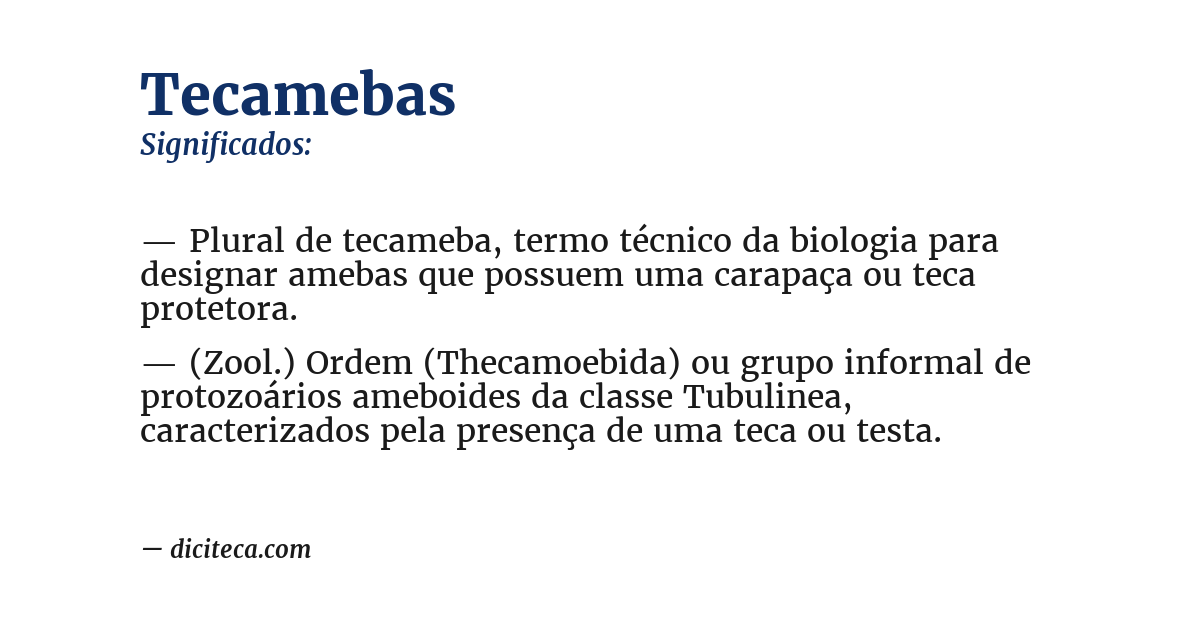 Significado de tecamebas