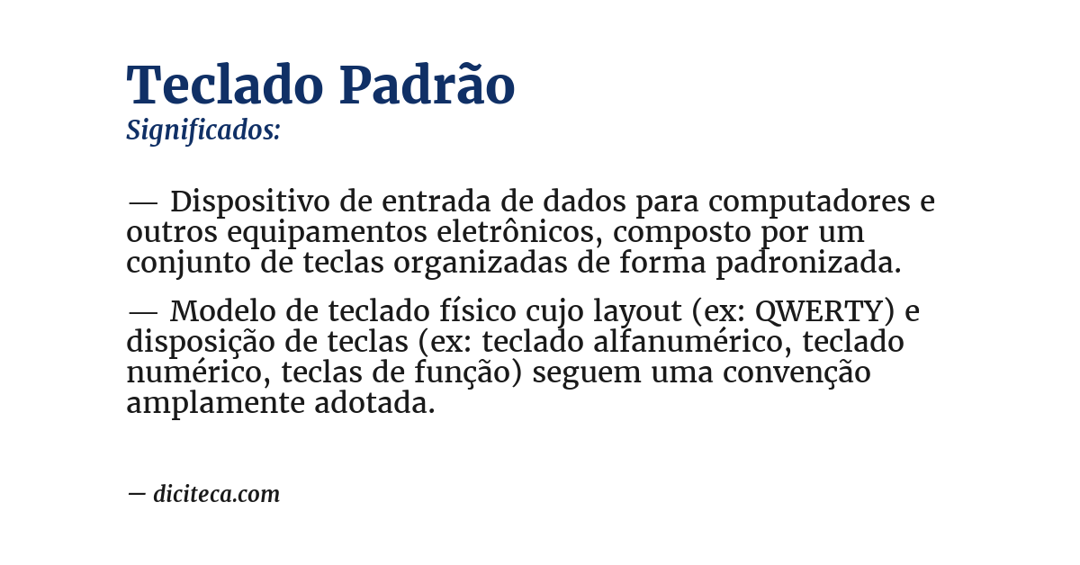 Significado de teclado padrão