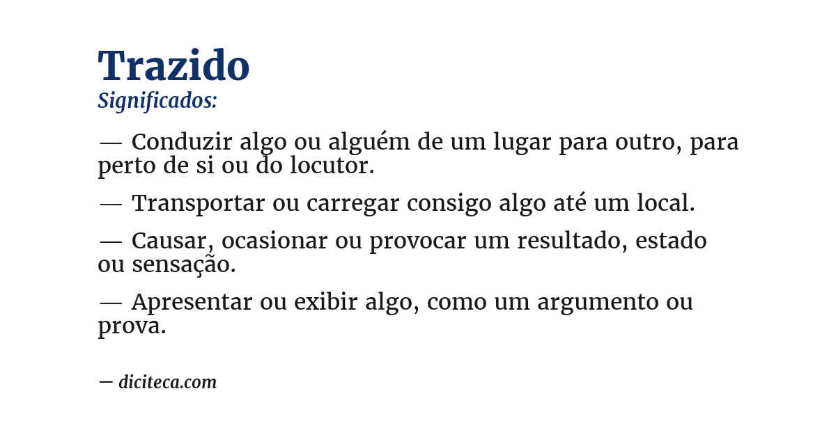 Significado de trazido