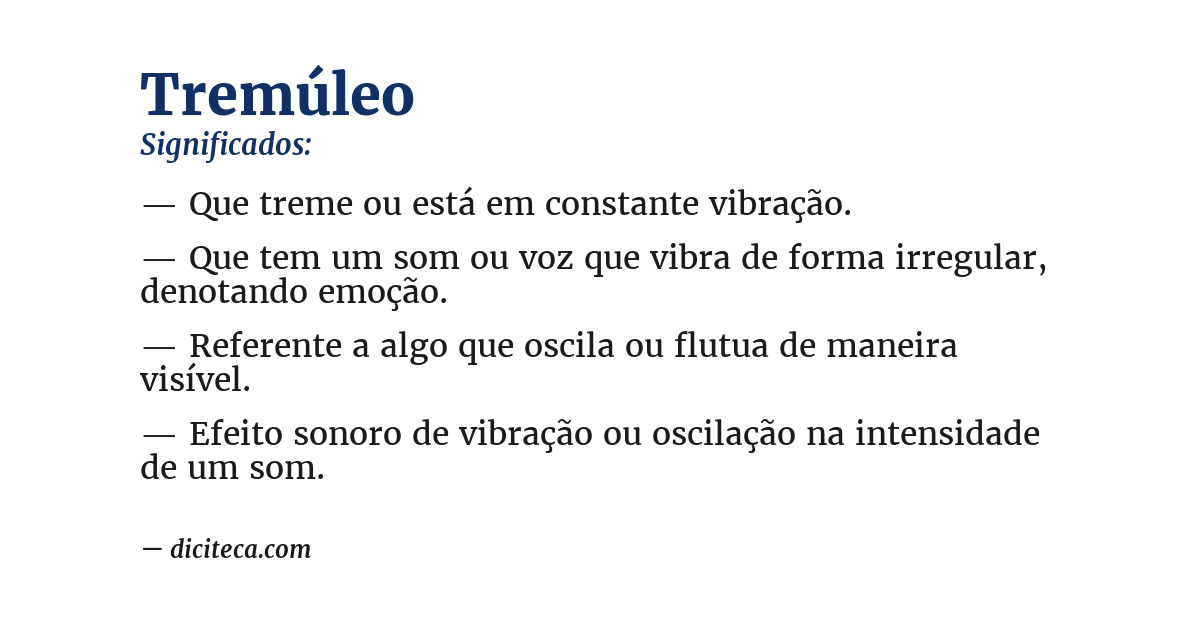 Significado de tremúleo