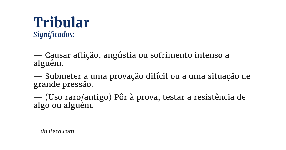 Significado de tribular