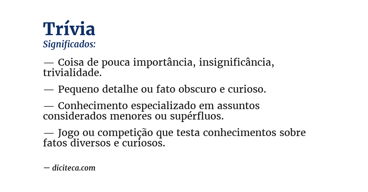 Significado de trívia