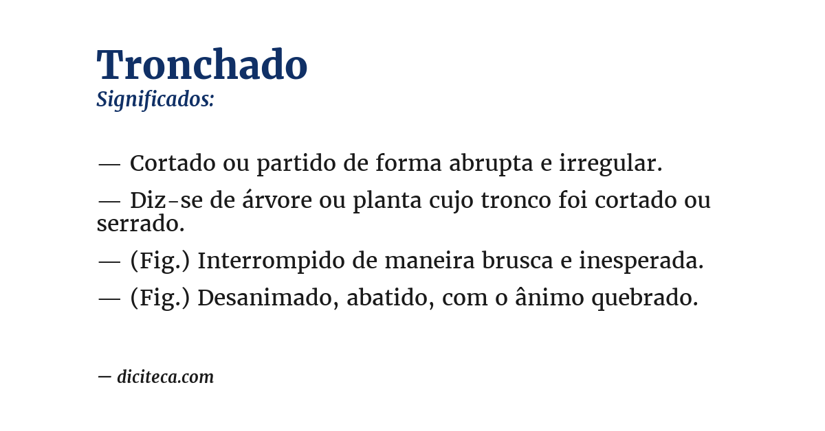 Significado de tronchado
