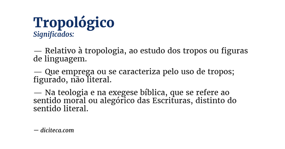 Significado de tropológico