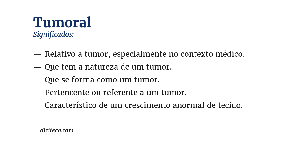 Significado de tumoral