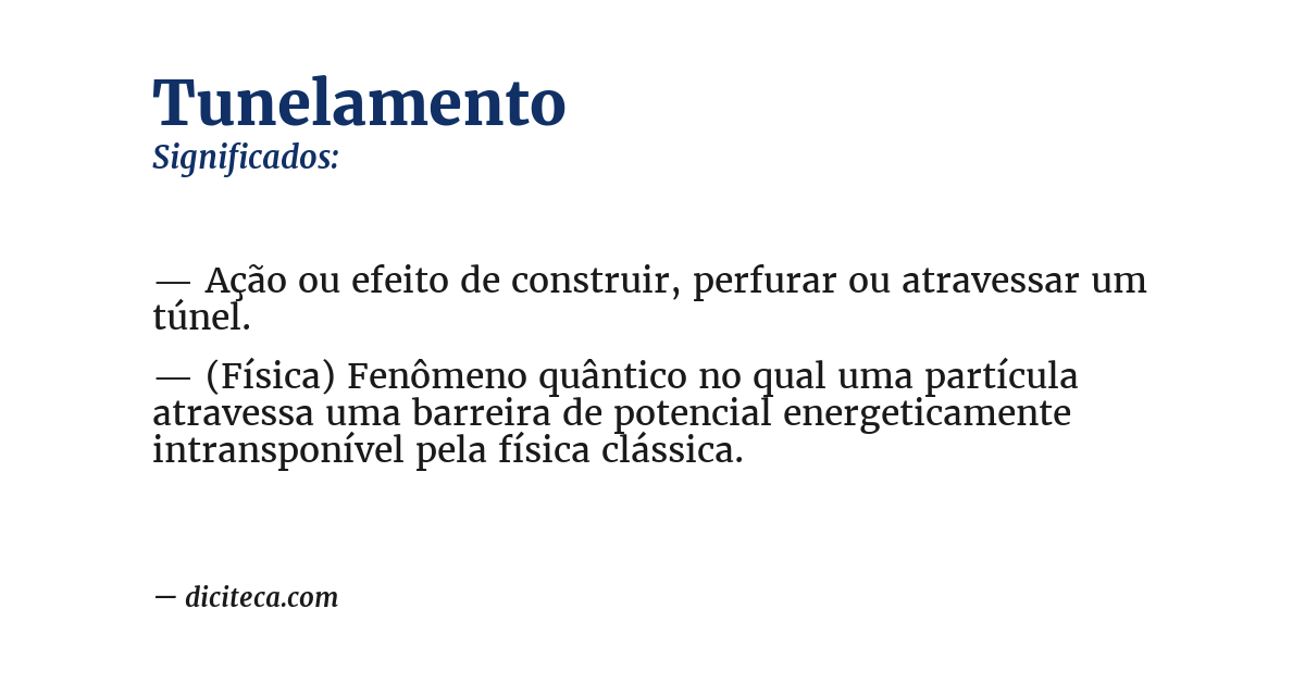 Significado de tunelamento