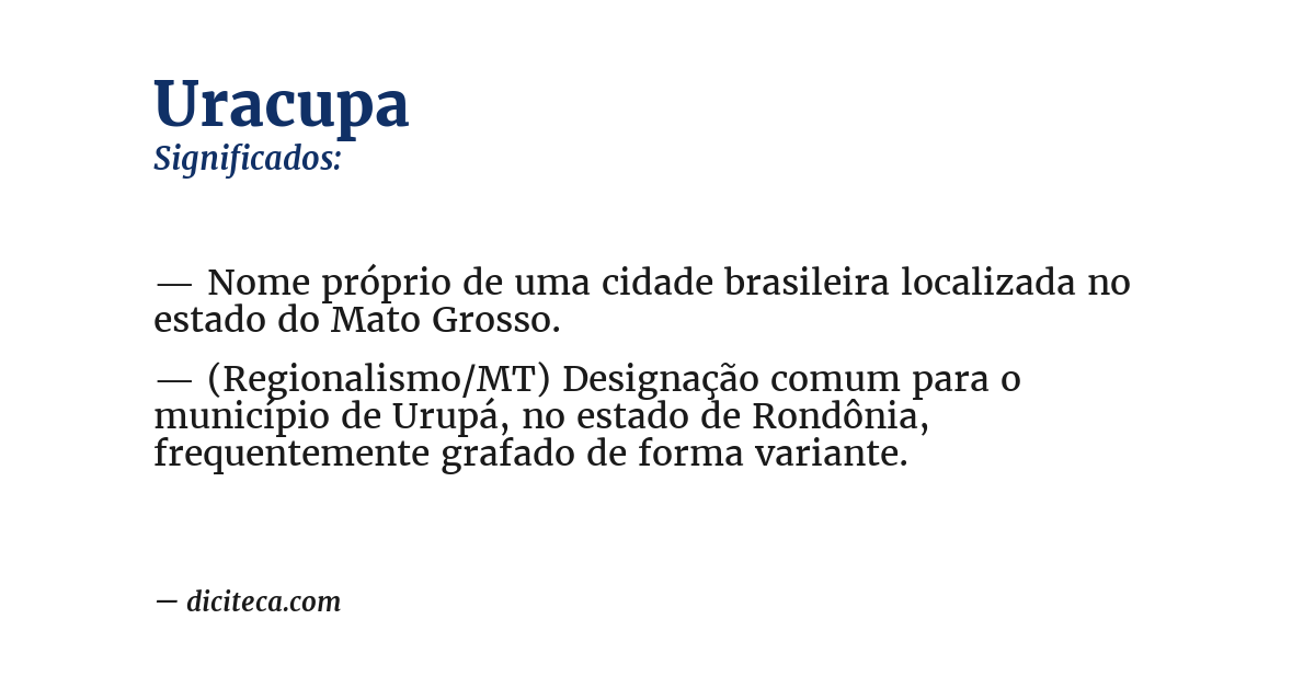 Significado de uracupa