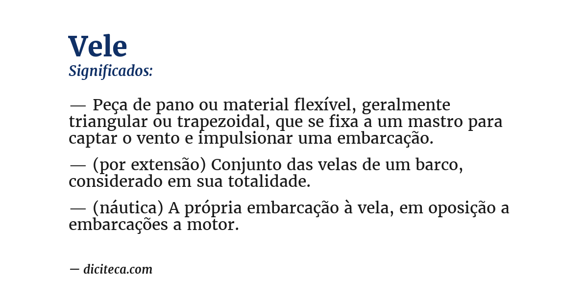 Significado de vele