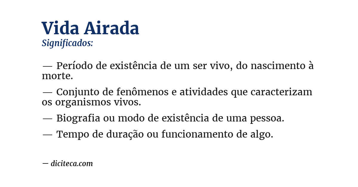 Significado de vida airada