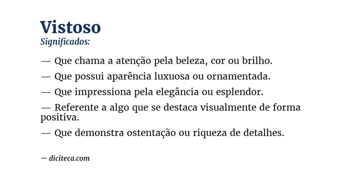 Significado de vistoso