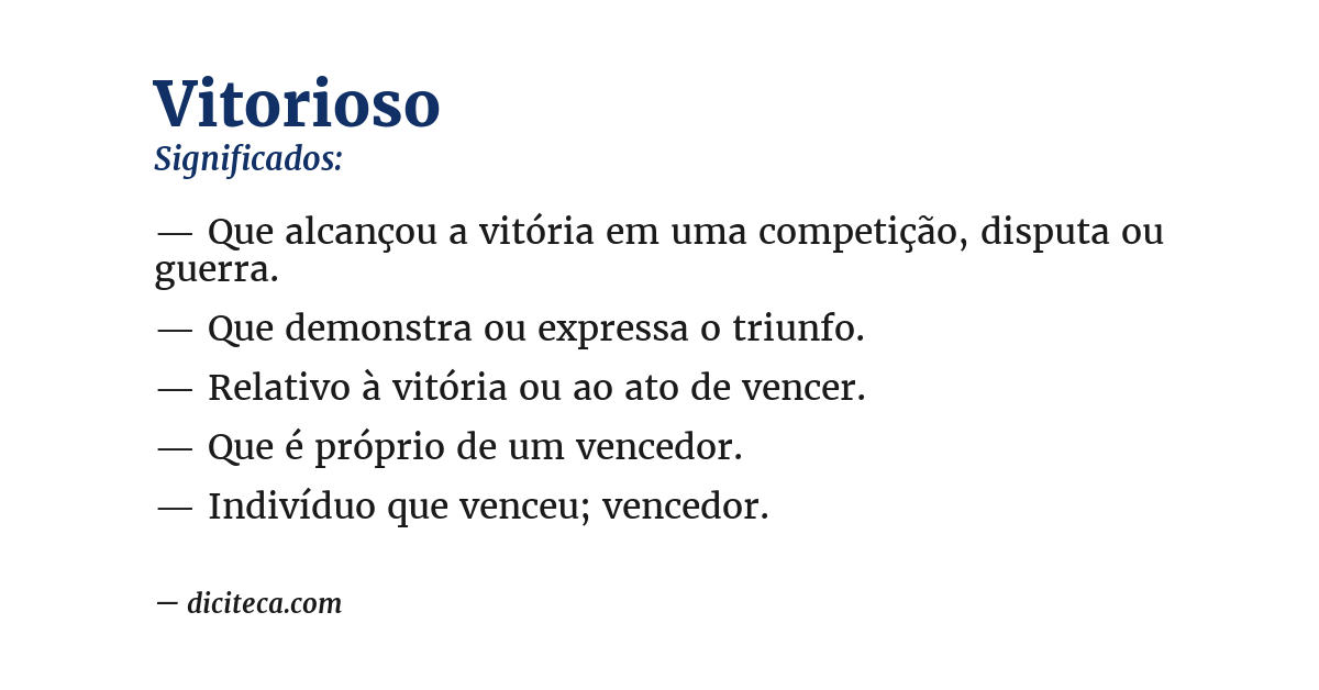 Significado de vitorioso