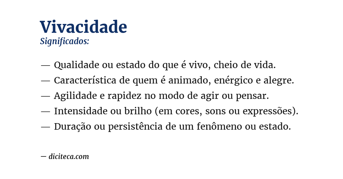 Significado de vivacidade