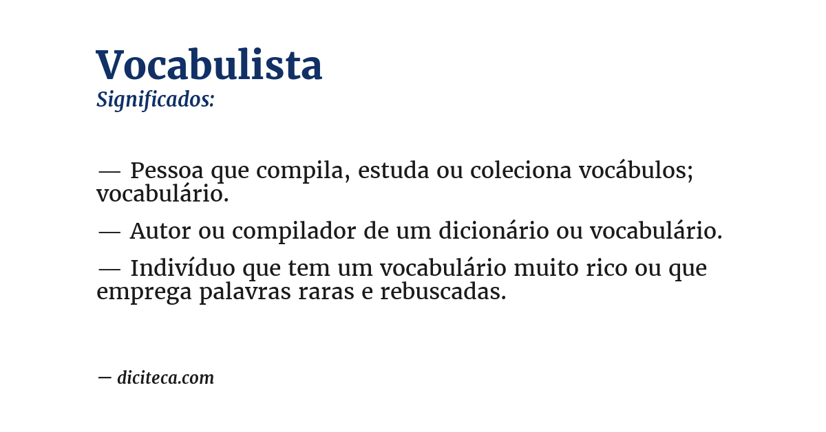 Significado de vocabulista