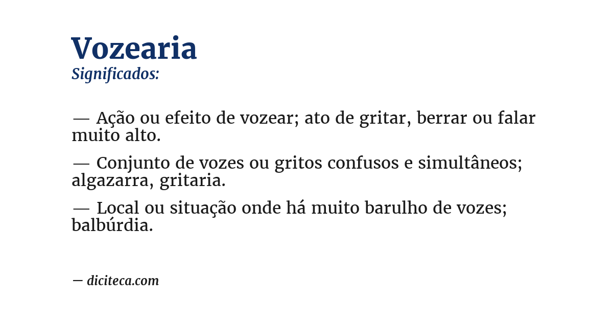 Significado de vozearia