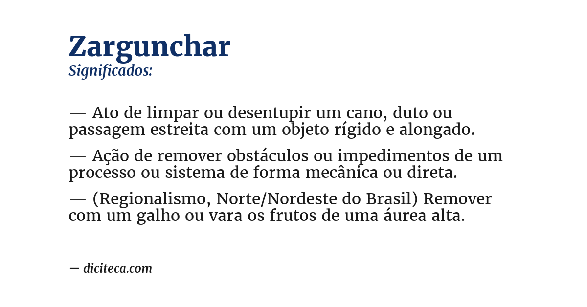 Significado de zargunchar