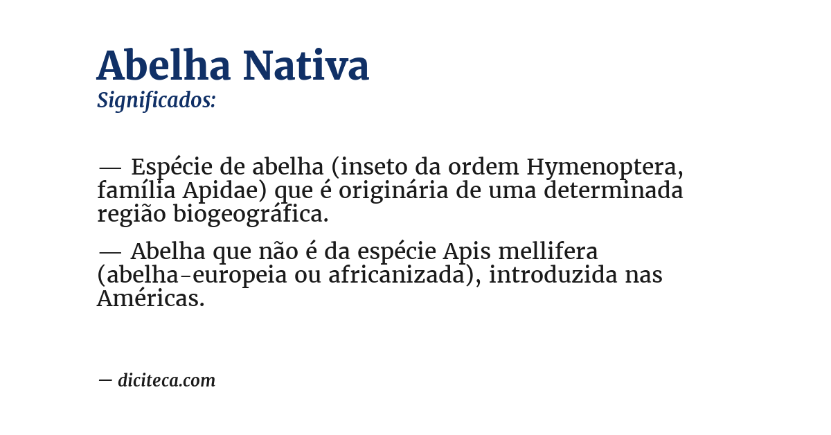 Significado de abelha nativa
