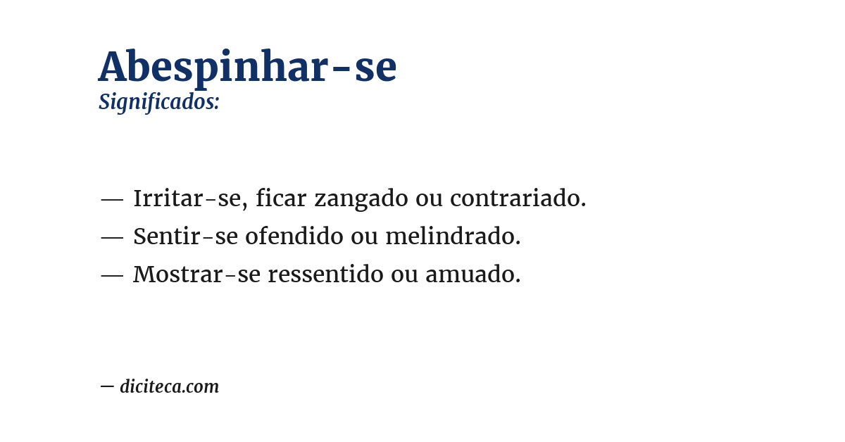 Significado de abespinhar-se