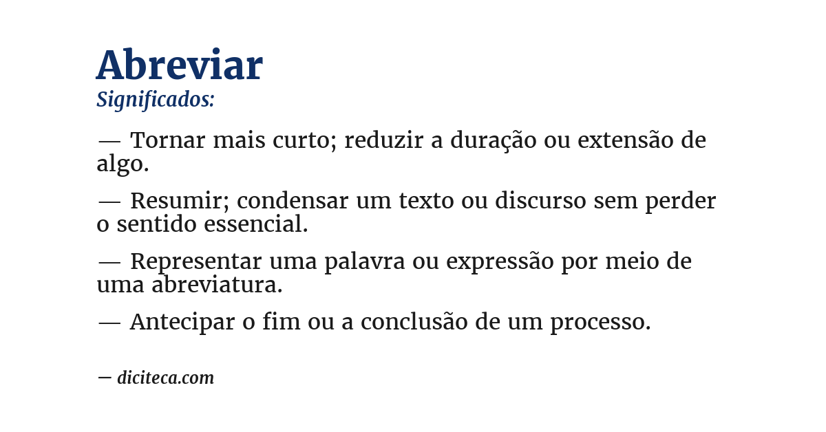 Significado de abreviar