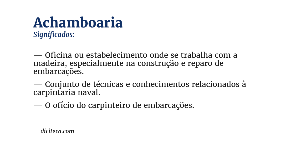 Significado de achamboaria